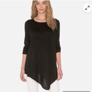 Joie Tambrel Asymmetrical Sweater  Small Black Cashmere Wool